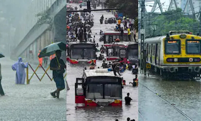 मुंबई में बारिश का कहर! सड़कों पर घुटनों तक पानी, रेलवे ट्रैक डूबे, स्कूल-कॉलेज बंद