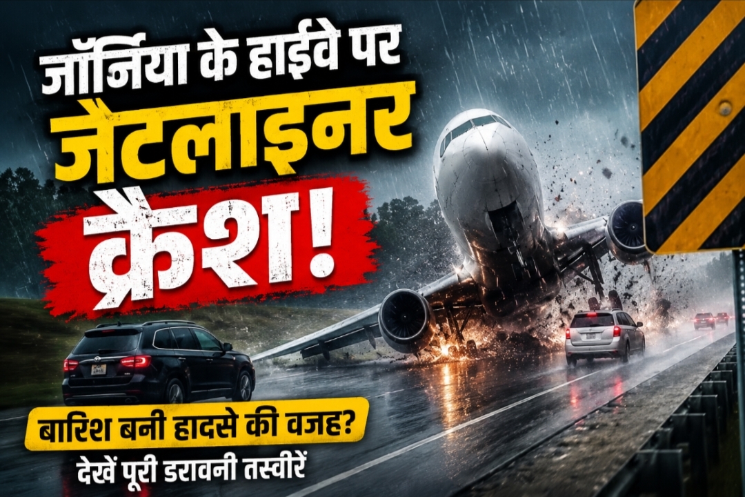 जॉर्जिया के हाईवे पर बारिश के बीच जेटलाइनर हादसा: चौंका देने वाला मंजर